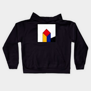 Mondrian Inspired Diamond Pillar Geometric Abstract Acrylic Painting Kids Hoodie